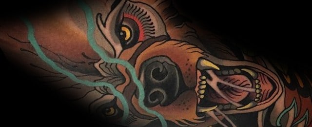 Neo Traditional Bear Tattoo Ideas For Men