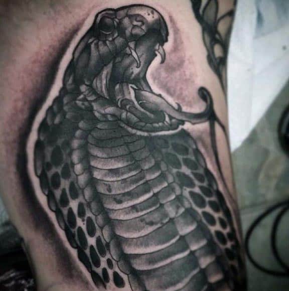 Neo Traditional Detailed Guys Cobra Arm Tattoo