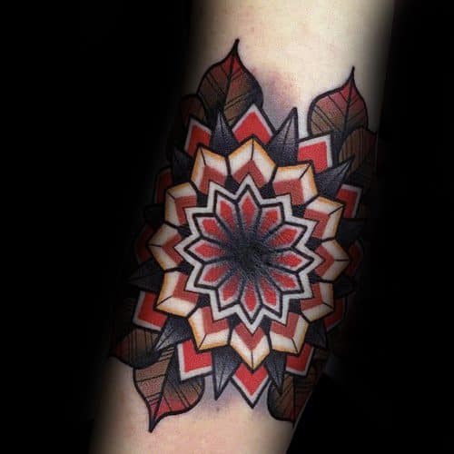 Neo Traditional Flower Ditch Tattoo Designs For Men