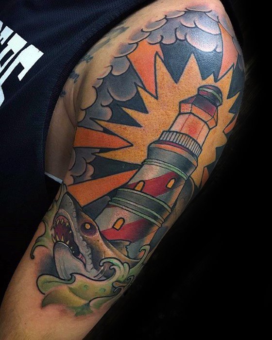 neo-traditional-shark-guys-tattoos