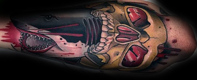 Neo Traditional Shark Tattoo Designs For Men