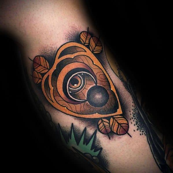 Neo Traditional Side Of Leg Planchette Tattoo Ideas For Males