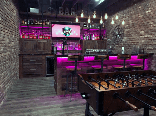 Neon Led Rustic Bar Ideas