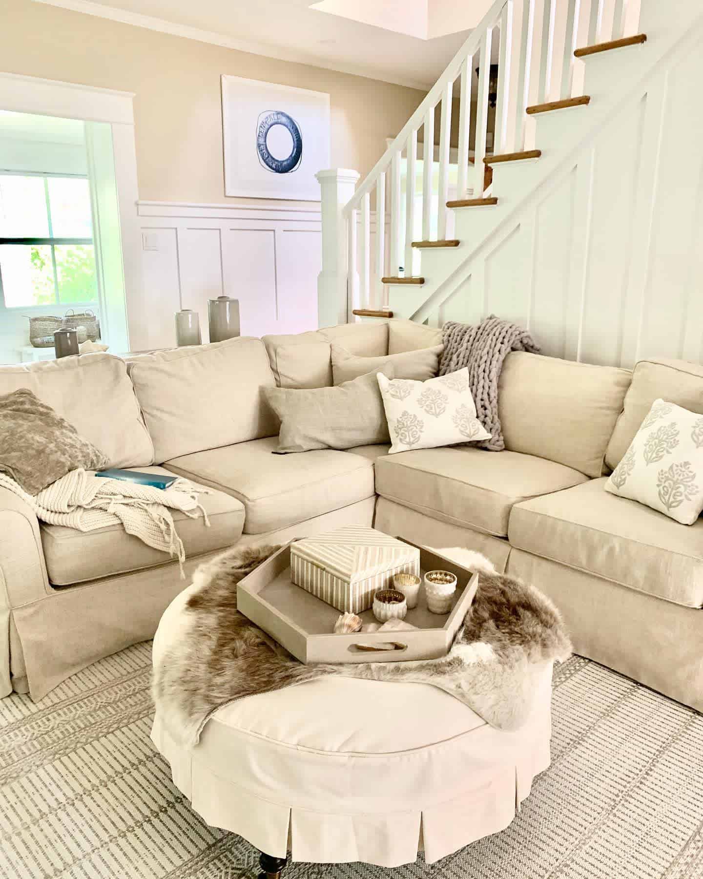 simple beige living room 