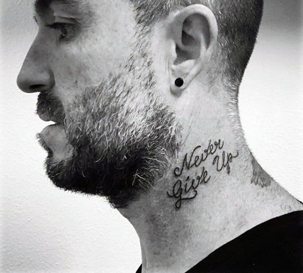 Never Give Up Tattoo Ideas For Males
