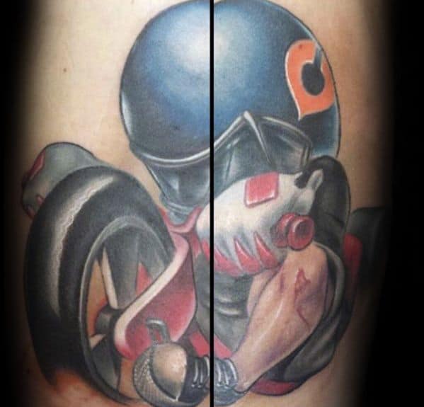 New School 3d Guys Chicago Bears Tattoo Deisgns On Arm