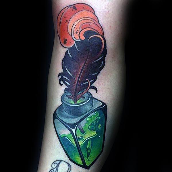 New School Arm Arm Quill Guys Tattoo Ideas