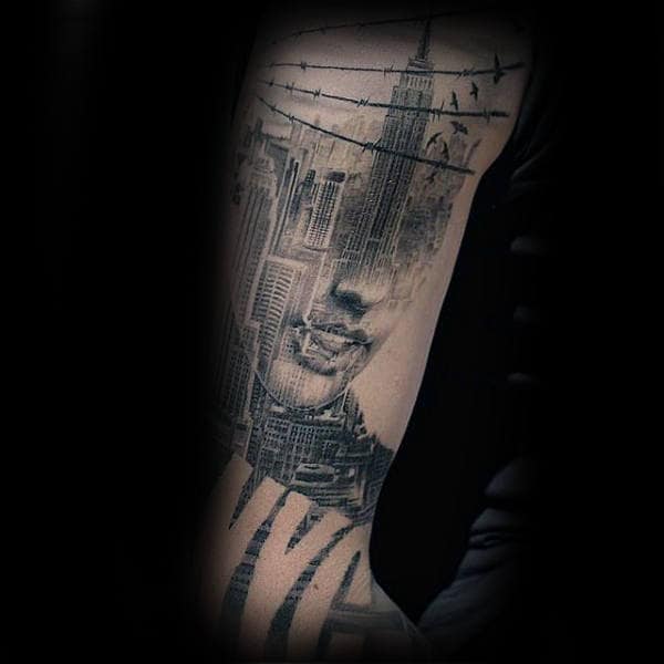 New York City Male Building Tattoos