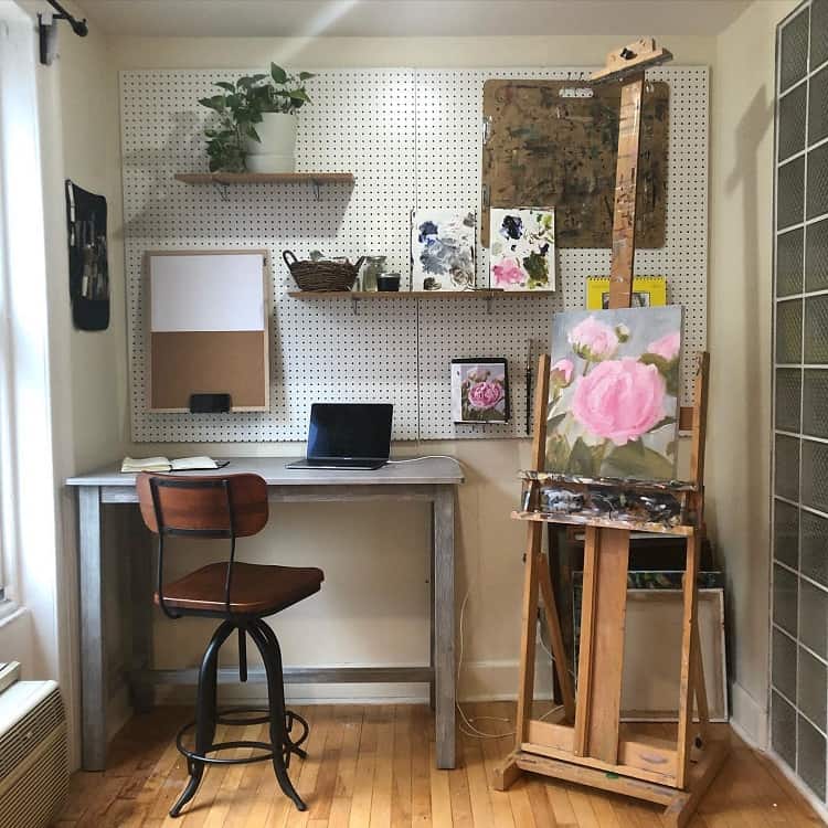 craft room pegboard storage