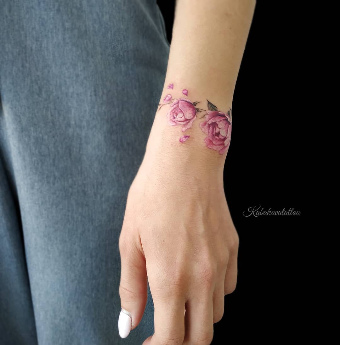 Peony Wrist Tattoo