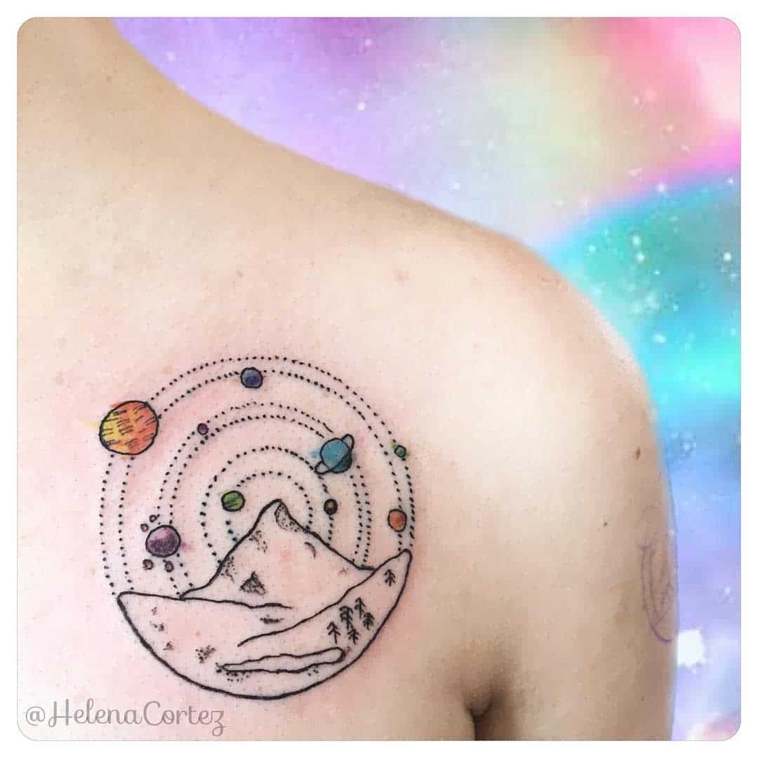 Circle Solar System Tattoo