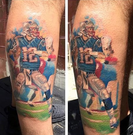 Nfl Football Player New England Patriots Mens Tattoos On Leg