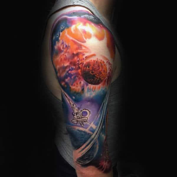 Nice Astronomy Tattoo Male Arms