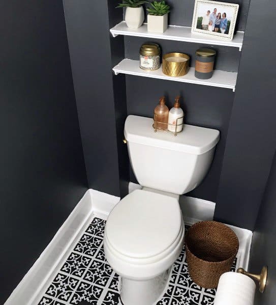 Nice Painted Floor Interior Ideas For Half Bath