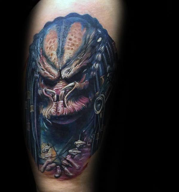 Nice Predator Guys Tattoo Designs On Arms