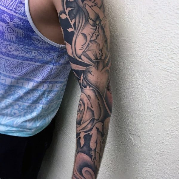 Nice Religious Tattoo Male Sleeves