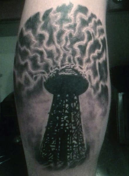 Nicholas Tesla Electrical Tower Science Tattoo For Males On Bicep