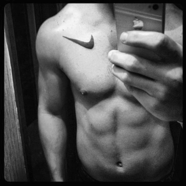 Nike Logo Mens Upper Chest Tattoo