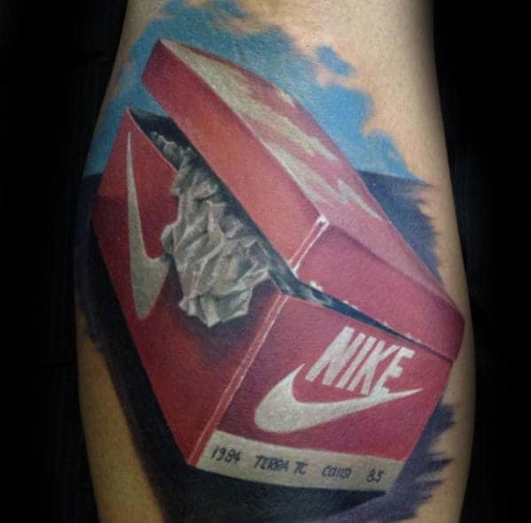 Nike Shoe Box Mens Realistic 3d Arm Tattoo