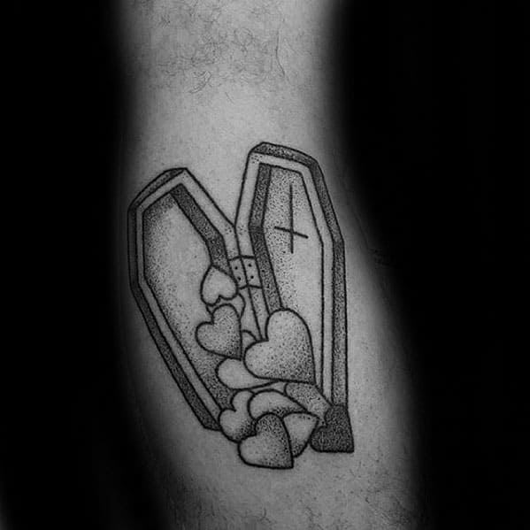 Nirvana Coffin Male Leg Calf Tattoo Designs