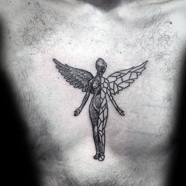 Nirvana Tattoos Male On Chest