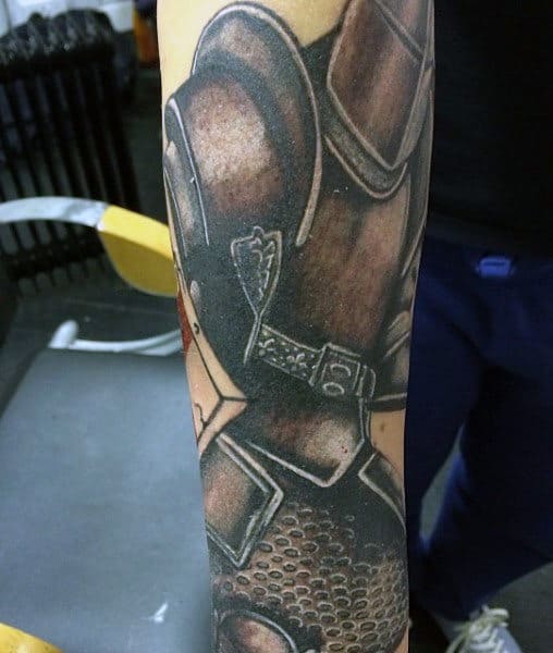 Nobleman Knight Tattoo Designs For Men On Forearm