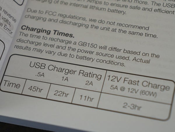 Noco Gb150 Boost Pro Jump Starter Charging Times Chart