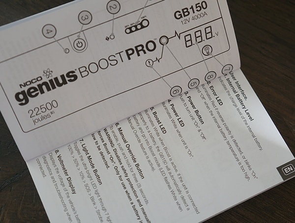 Noco Gb150 Boost Pro Jump Starter Manual Parts Explained