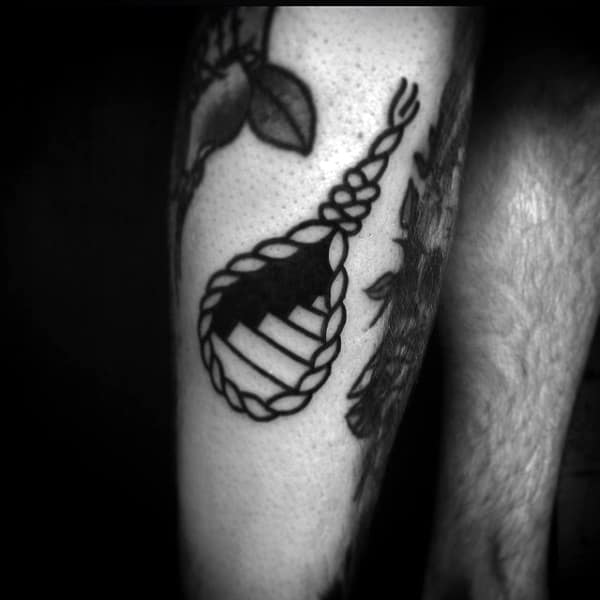 Noose With Stairway Mens Small Old School Arm Tattoos