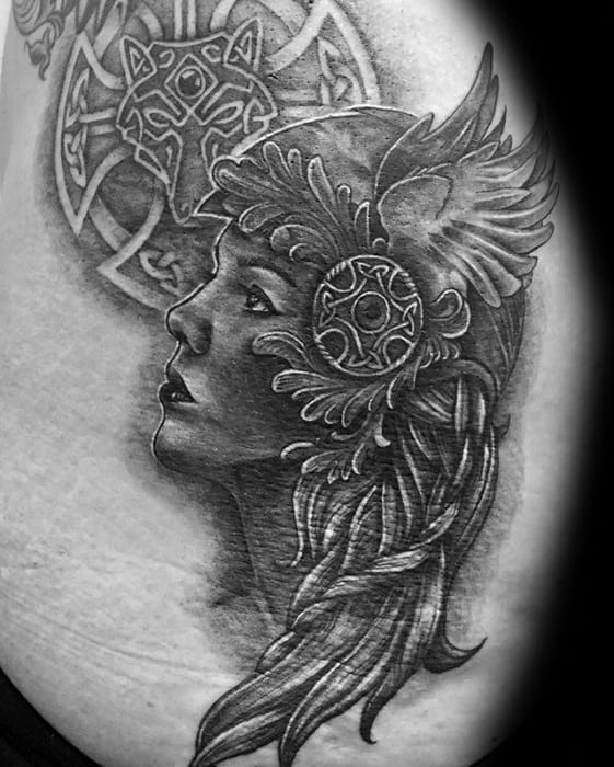 Norse Mythology Valkyrie Tattoo Ideas For Gentlemen On Back