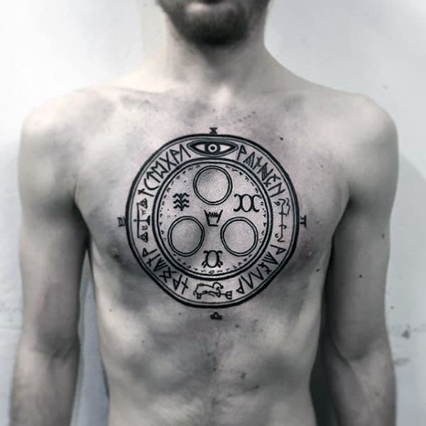 Norse Rune Insane Mens Symbol Chest Tattoos