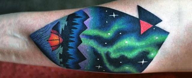 Northern Lights Tattoo Designs For Men