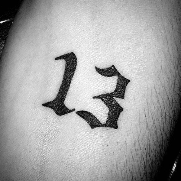 Number 13 Retro Awesome Simple Guys Tattoos