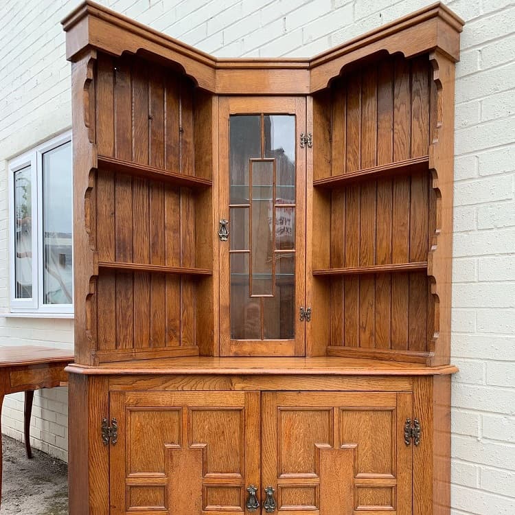 oak corner liquor cabinet 