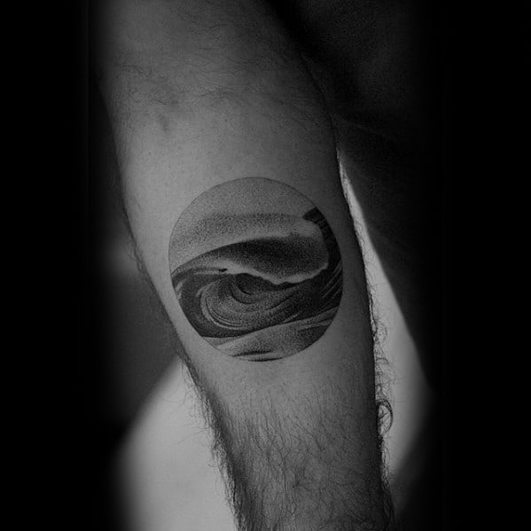 Ocean Wave Awesome Mens Detailed Inner Forearm Small Tattoos