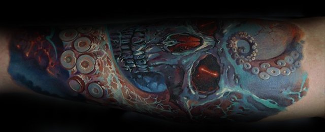 Octopus Skull Tattoo Designs For Men