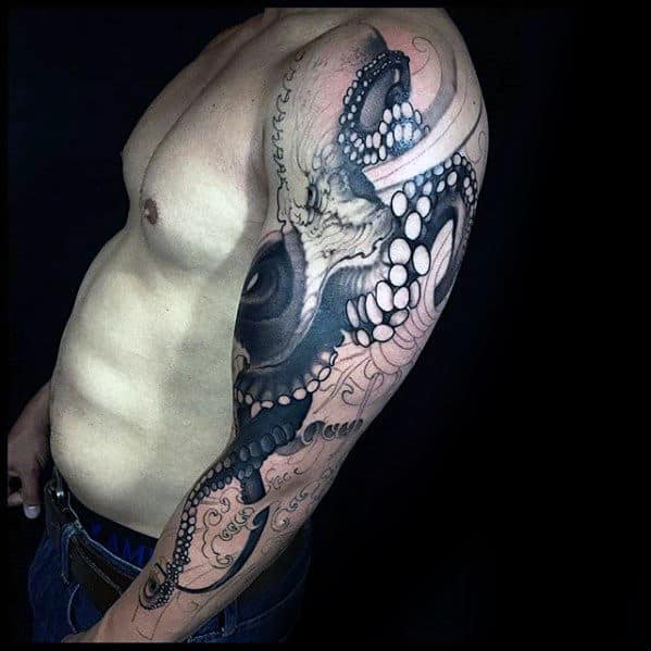 Octopus Tentacles Awesome Guys Arm Tattoos