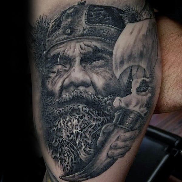 Odin Mens Thigh Tattoo Ideas