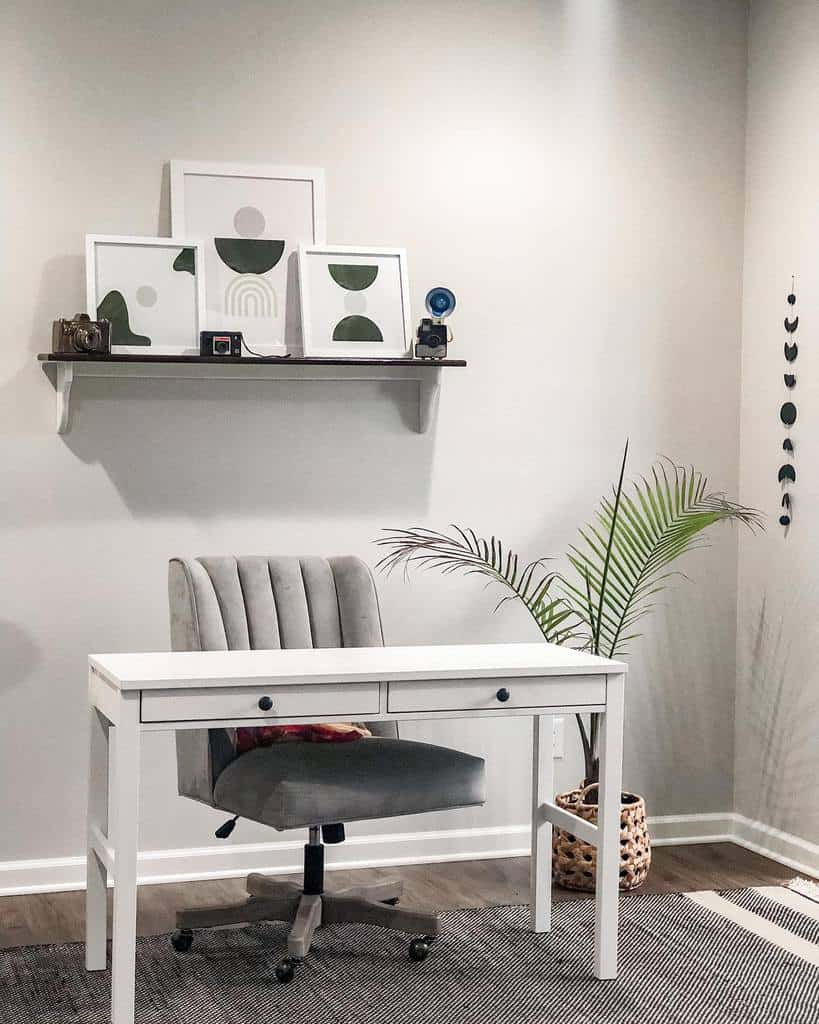 office wall shelf white desk