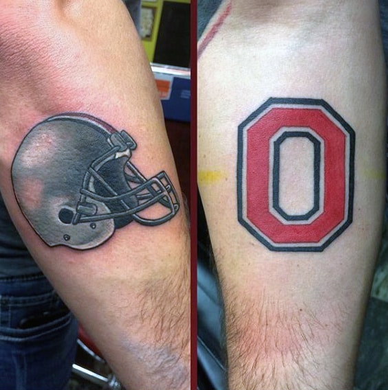 Ohio State Football Helmet Mens Forearm Tattoo