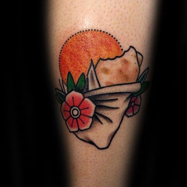 Old School Forearm Male Burrito Tattoo Design Inspiration