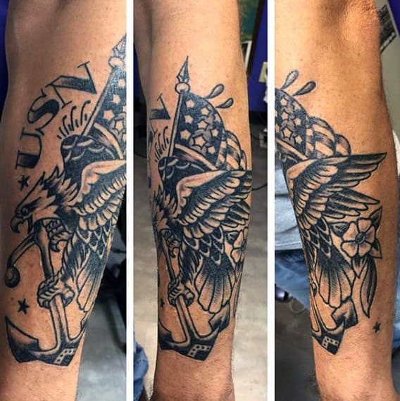 Old School Forearm Traditional Navy Tattoos Usn