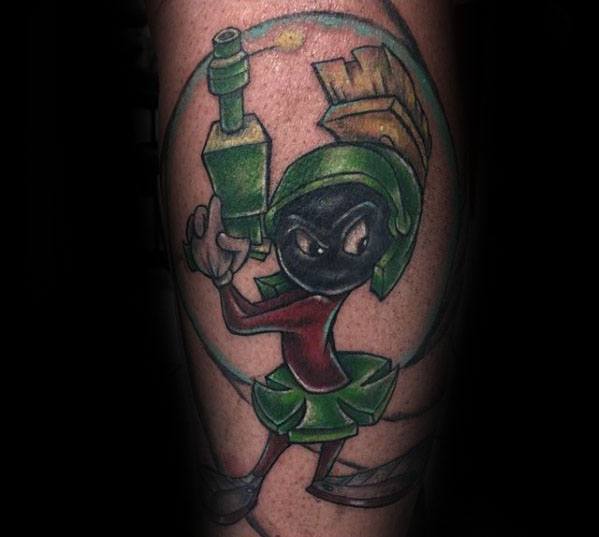 Old School Guys Marvin The Martian Arm Tattoo