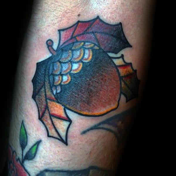 Old School Guys Small Acorn Tattoo Designs