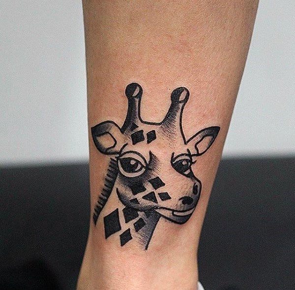 Old School Guys Small Giraffe Tattoos