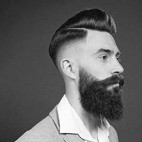Old School Hard Part Hairstyle For Men With High Fade