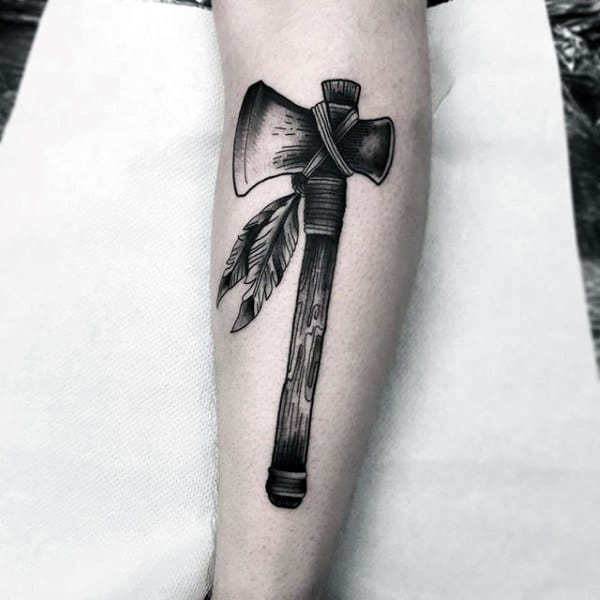 Old School Insane Tomahawk Male Arm Tattoo