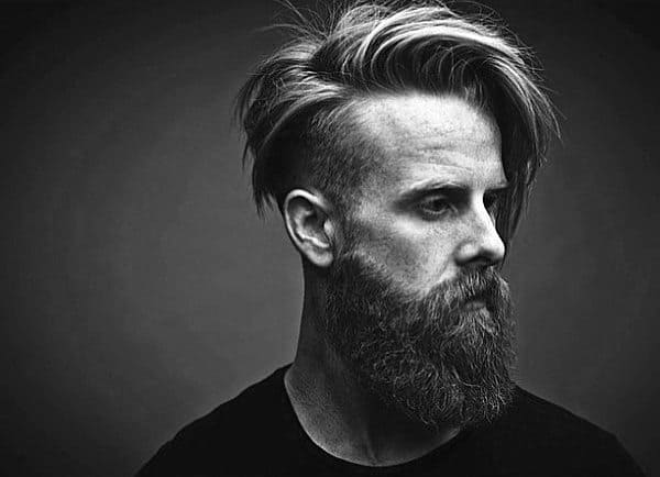Old School Mens Beard And Undercut Hair