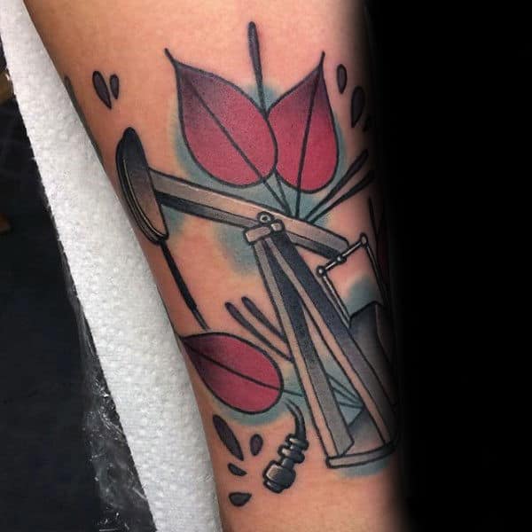 Old School Mens Oilfield Forearm Tattoo Ideas