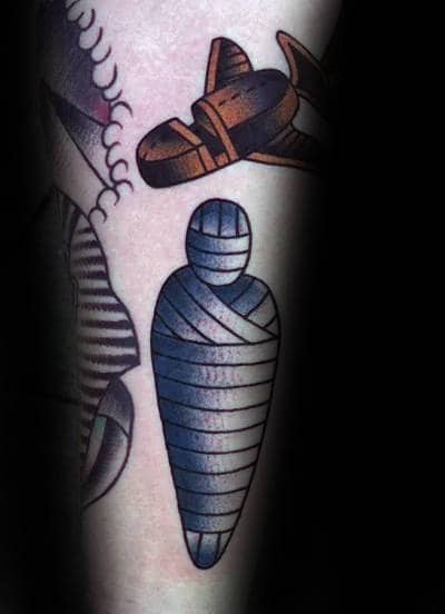 Old School Mummy Tattoo On Guy